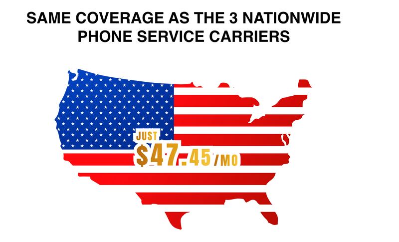 A graphic on Trump Mobile’s website advertises its price of $47.45 a month. Donald Trump is the country’s 45th and 47th president.