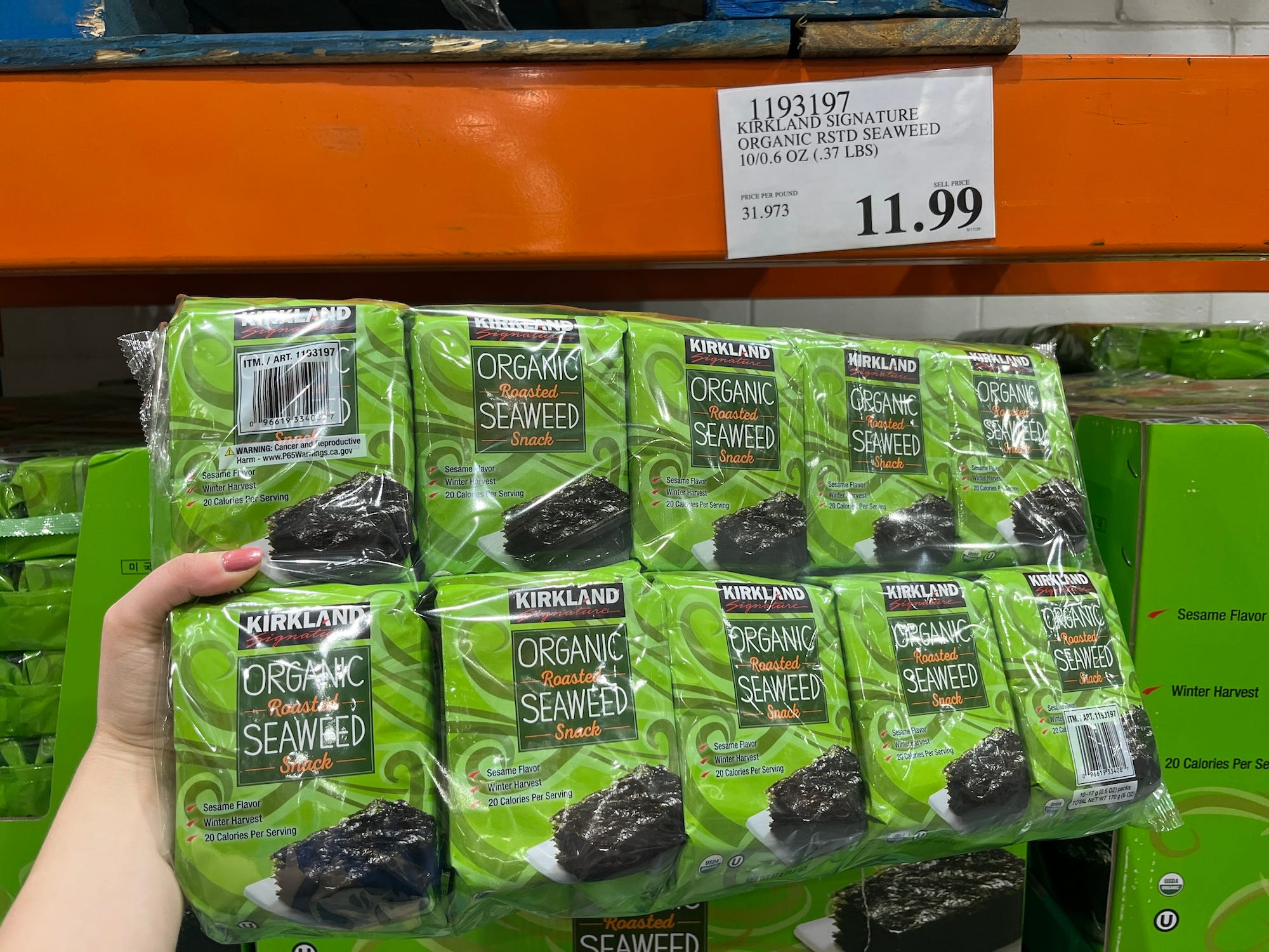 Kirkland-brand dried seaweed.