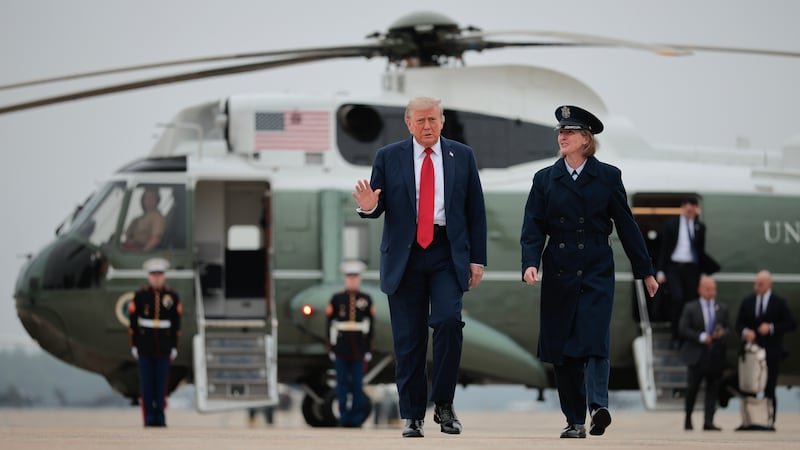 Donald Trump prepared to board Air Force One to travel to the G7 leaders' summit in Canada on Sunday.