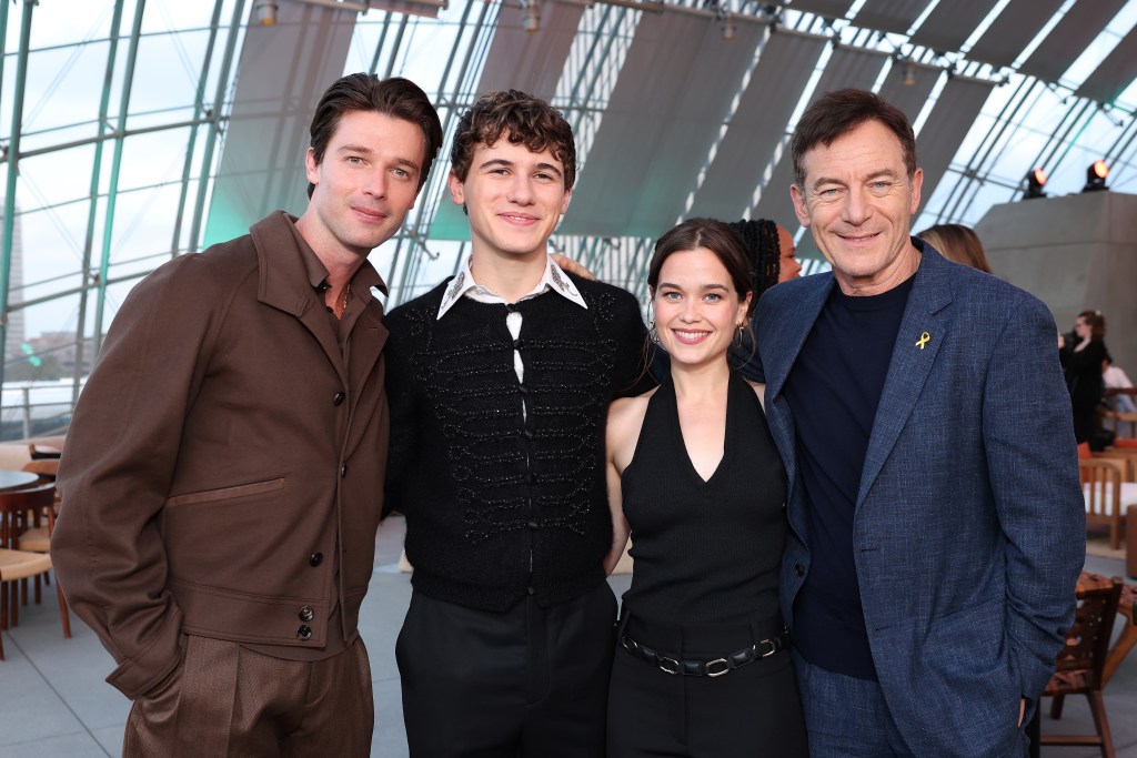 Patrick Schwarzenegger, Sam Nivola, Sarah Catherine Hook and Jason Isaacs