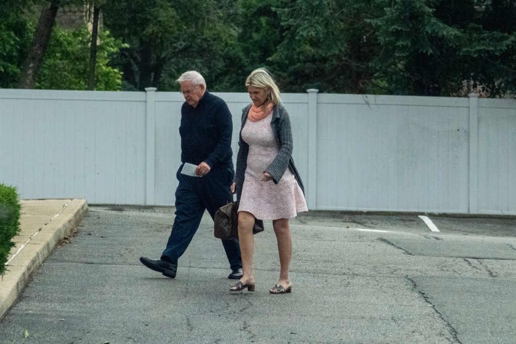 Bob and Nadine Menendez seen near his home in Englewood on June 16, 2025.