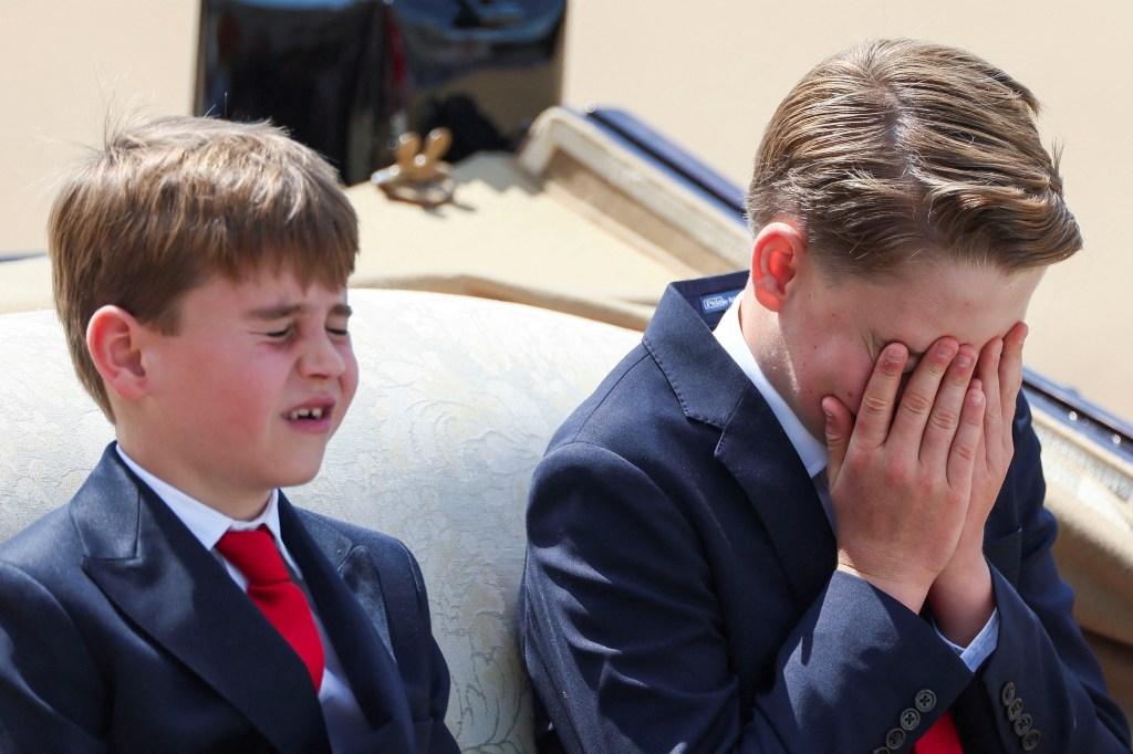Prince Louis and Prince George at Trooping the Colour Saturday