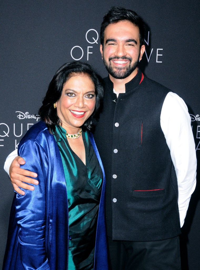 Mira Nair and Zohran Kwame Mamdani at the premiere of Disney's 