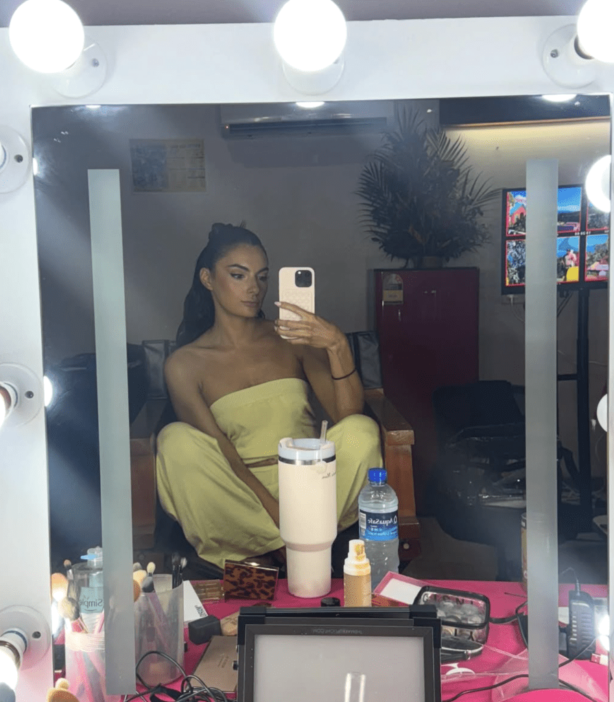 Paige DeSorbo hosts a challenge on Love Island USA