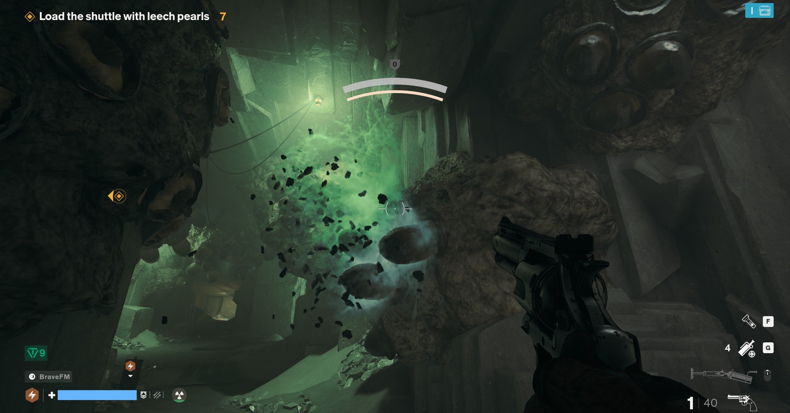 A cleaner in FBC Firebreak exploding nuclear leeches