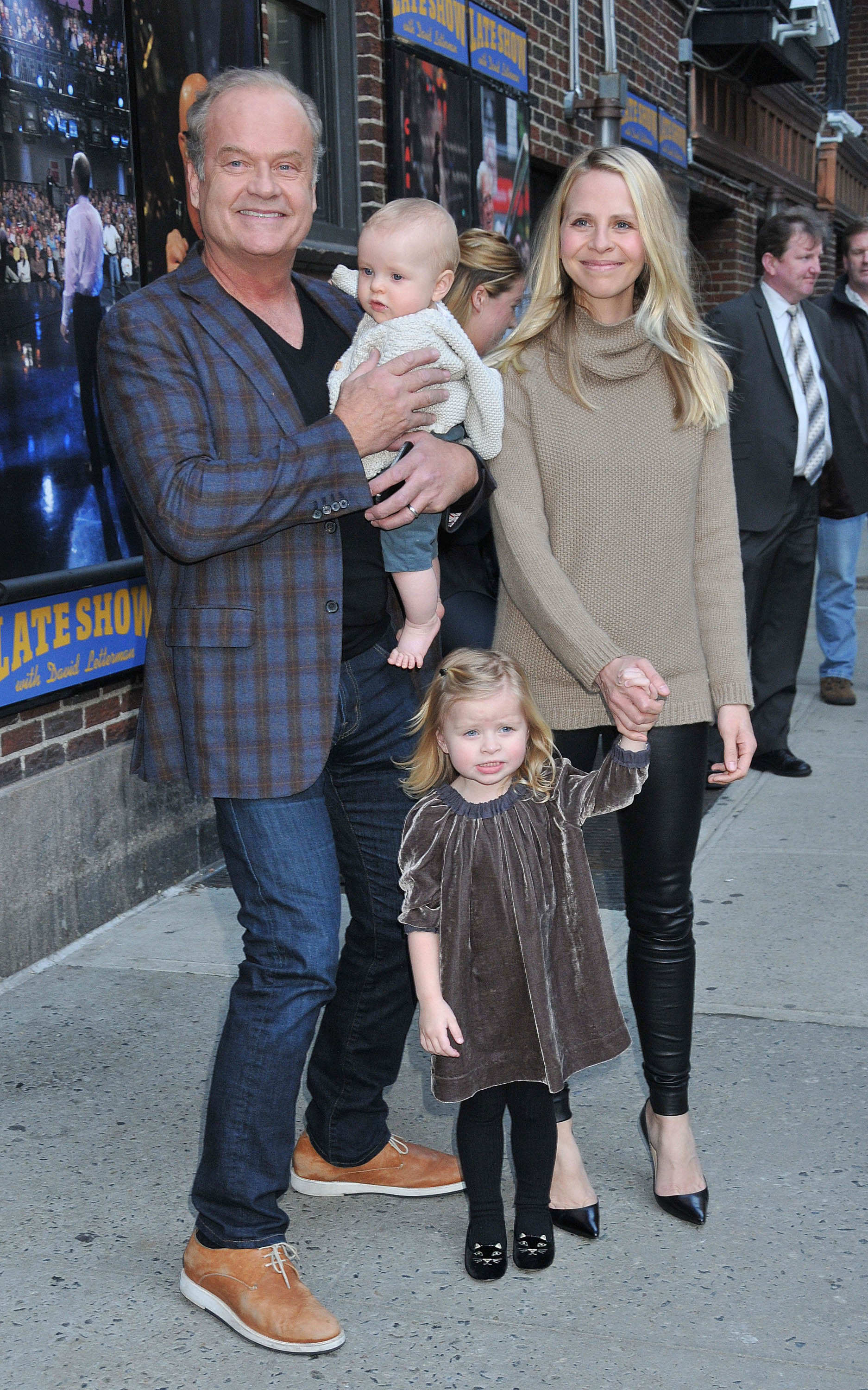 Kelsey Grammer, Kayte Walsh and kids in March 2015 in NYC