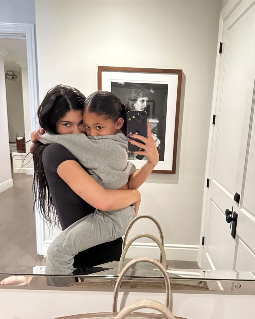 Kylie Jenner holds her daughter, Stormi.
