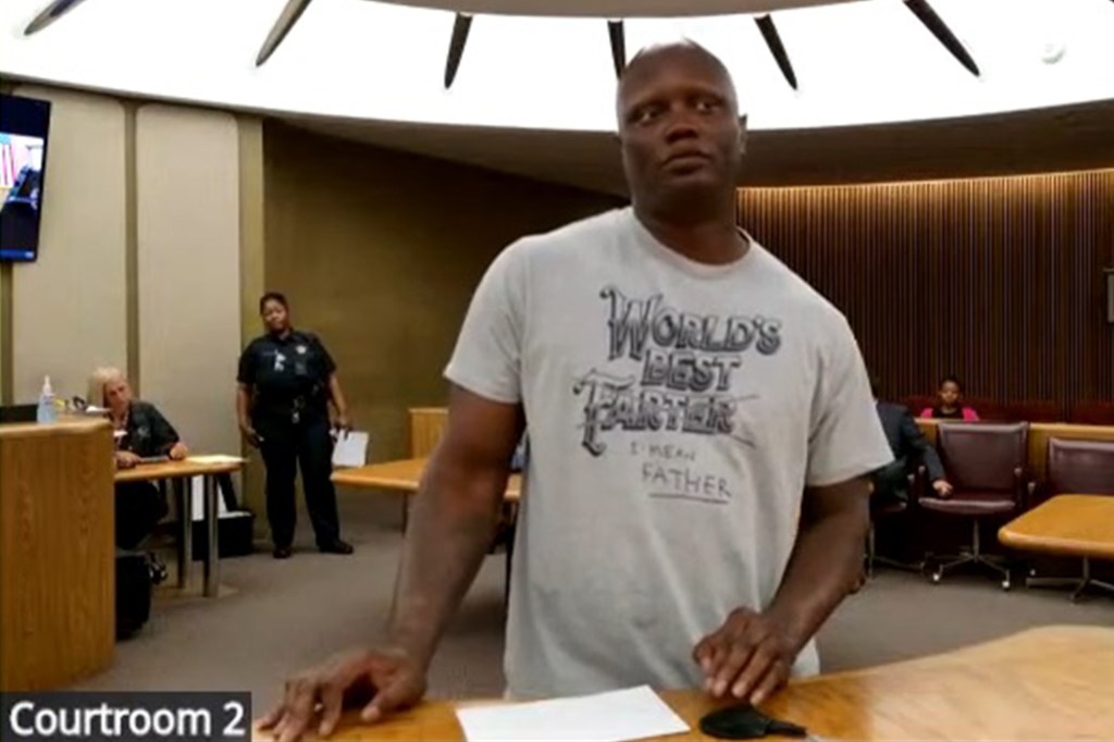 Morris tried arguing that the playful shirt said “father,” but the Texas judge wasn’t buying the excuse for his outfit choice.