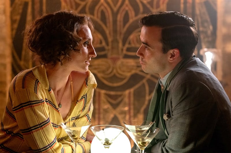 Bessie Carter and Jamie Blackley in "Outrageous."