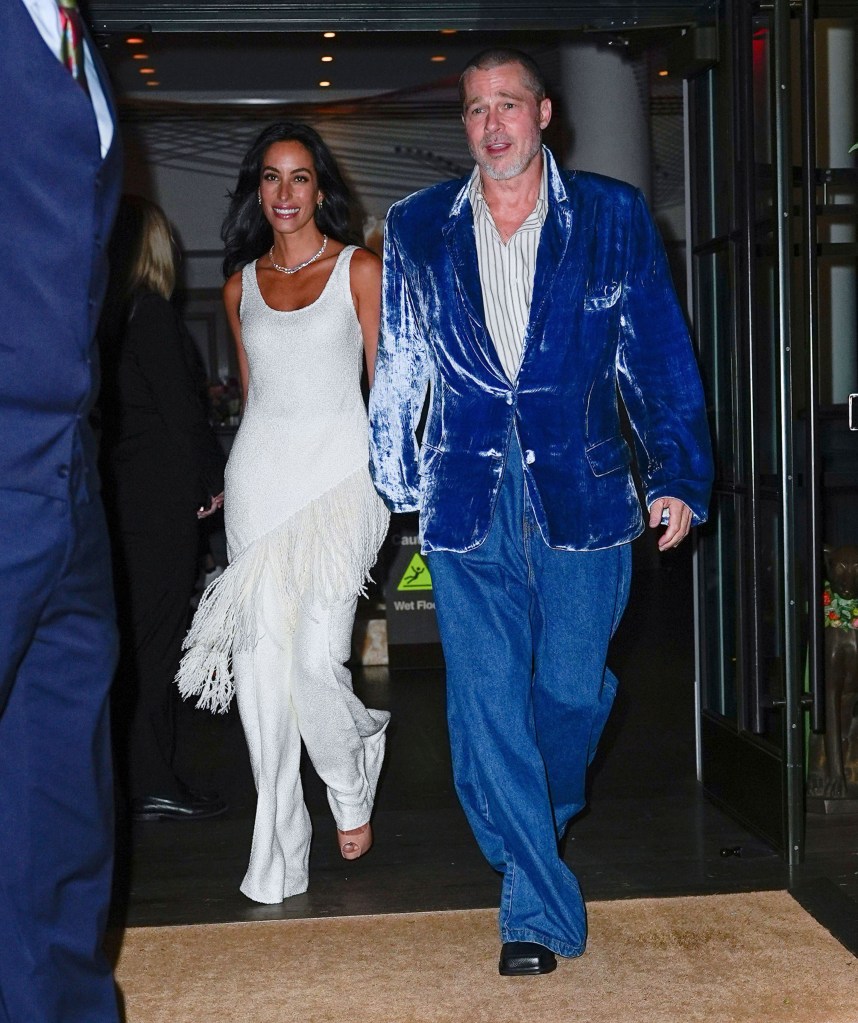 Brad Pitt and Ines de Ramon in May 2025