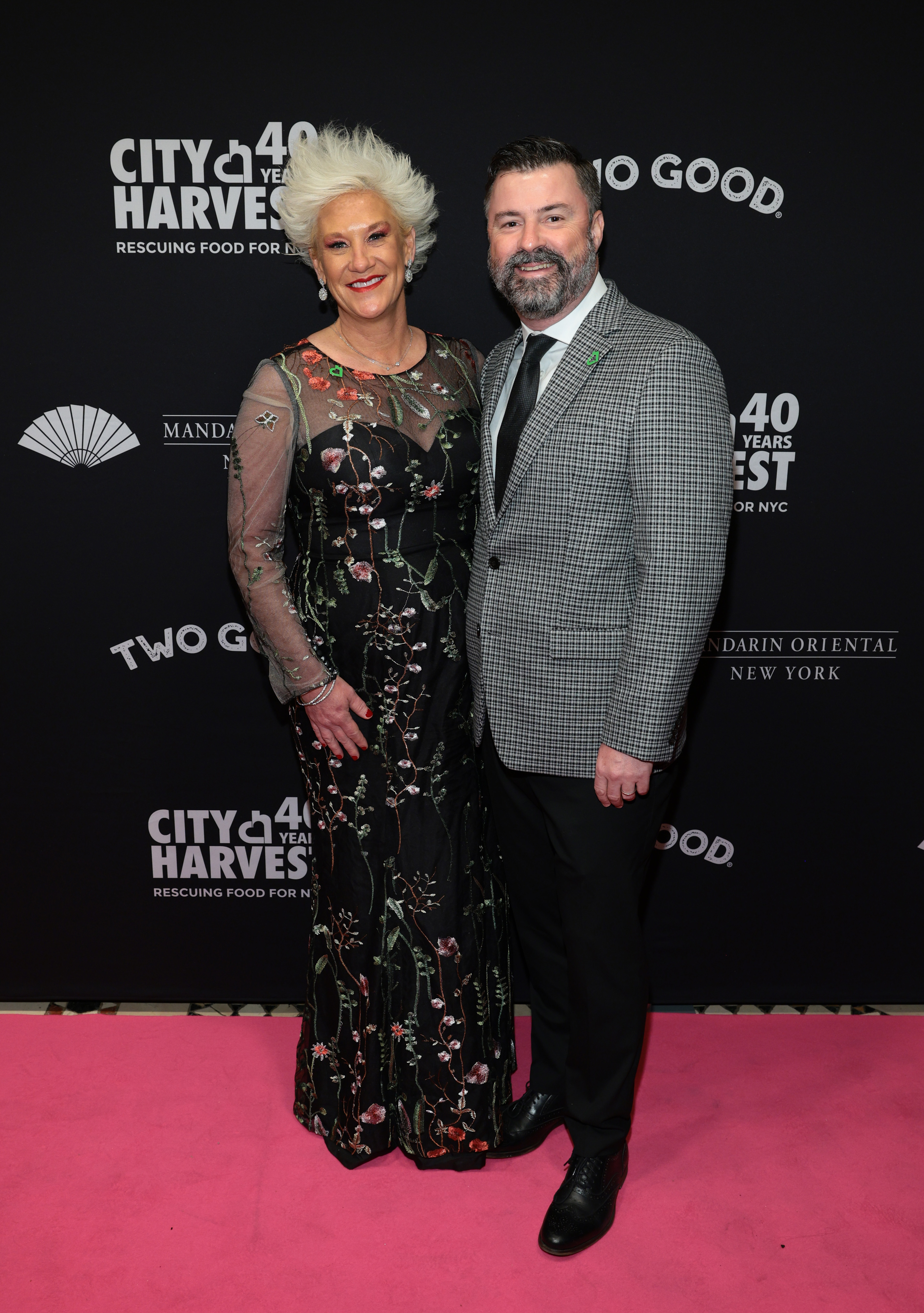 Anne Burrell and Stuart Claxton at the 40th Anniversary Gala: House Of Harvest at Cipriani in 2023
