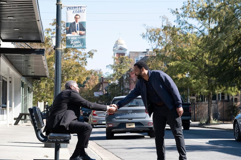 Carl Lumbly and Chiwetel Ejiofor in "The Life of Chuck."