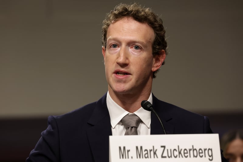Mark Zuckerberg, CEO of Meta testifies before the Senate Judiciary Committee at the Dirksen Senate Office Building on January 31, 2024 in Washington, DC.