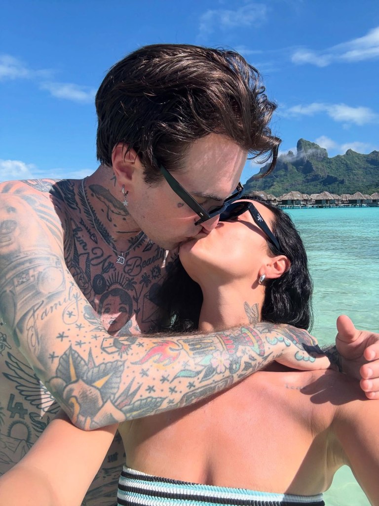 Demi Lovato and Jordan Lutes indulge in some PDA on their honeymoon.