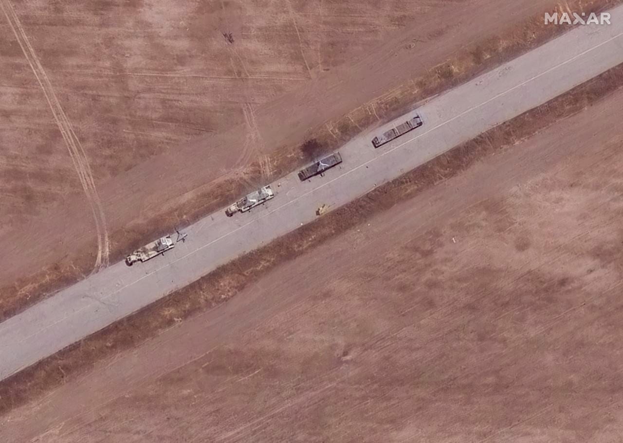 Shahed drones on trailers at the Dezful airbase on June 17, 2025.