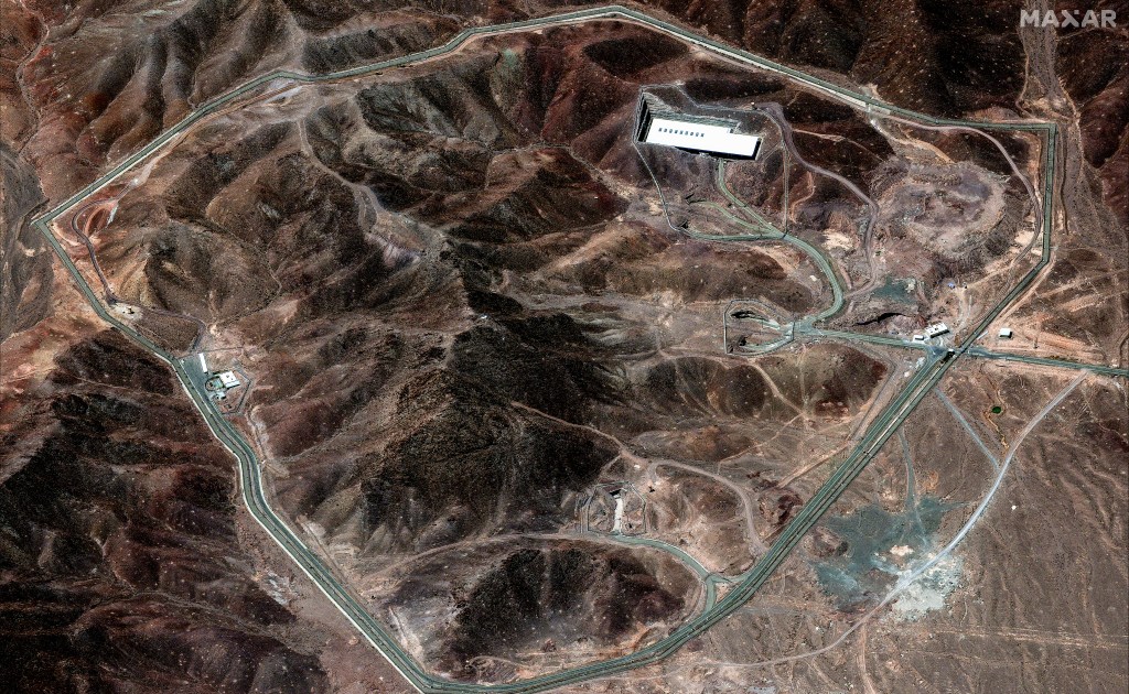 Satellite image of the Fordow Fuel Enrichment Plant in Iran.