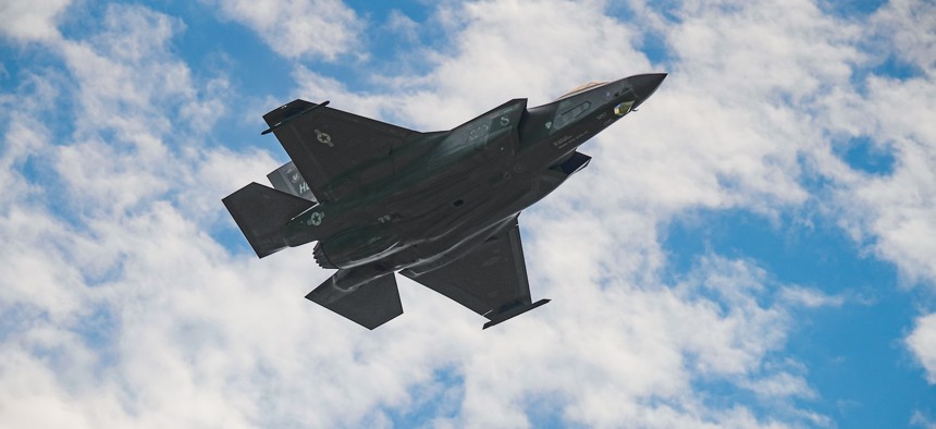 An F-35 Lightning II jet from Hill Air Force Base, Utah.