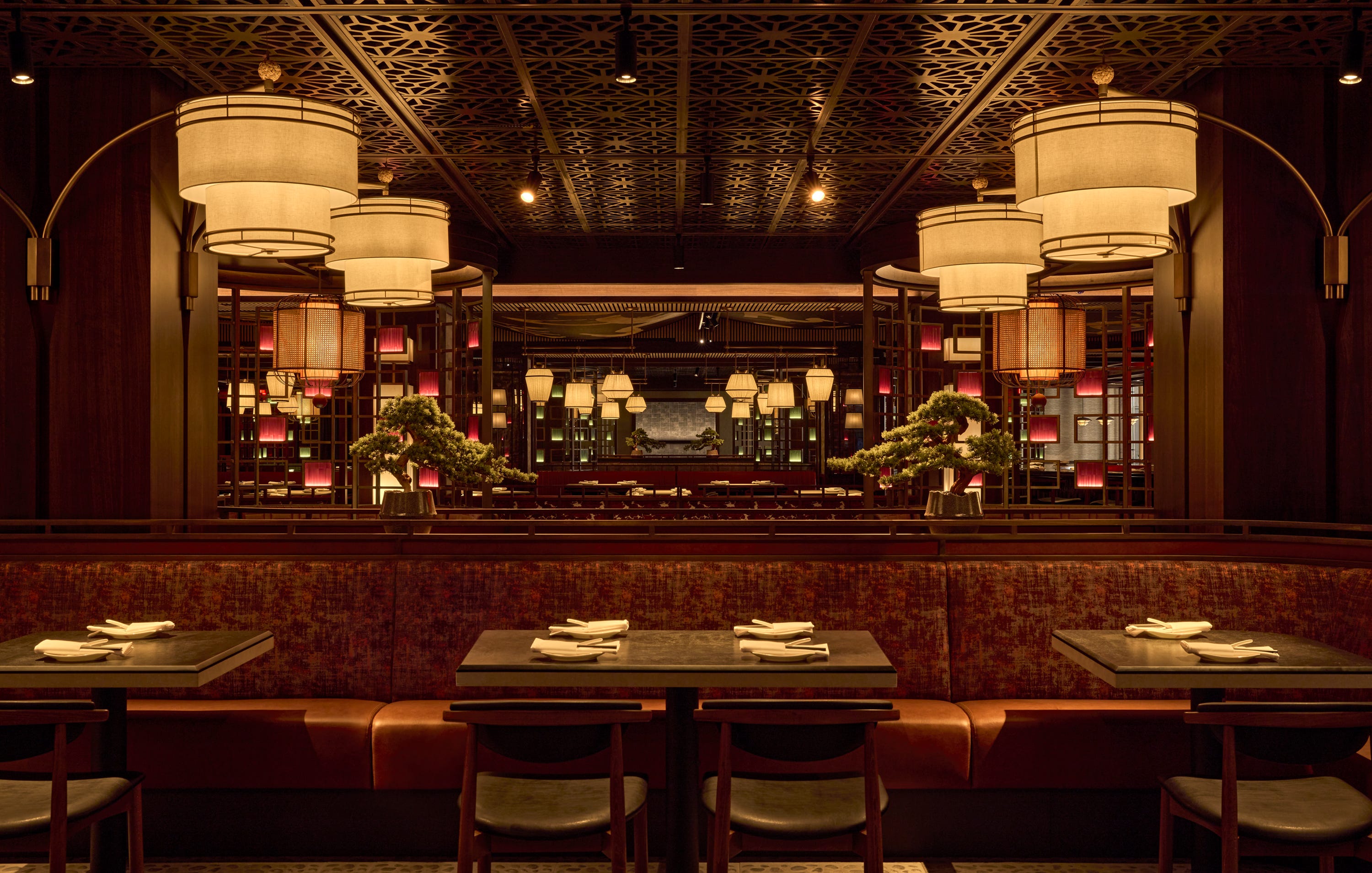 The interior of a Din Tai Fung restaurant in Manhattan.