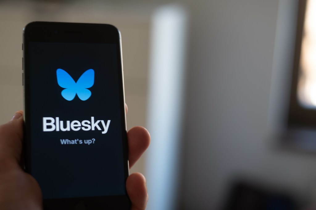 Bluesky social media app on a smartphone screen.