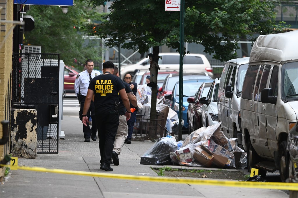 Police investigate the homicide in the Bronx on June 17, 2025.