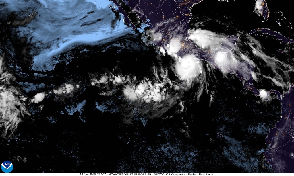 The Miami-based center reported Erick was about 70 miles west-southwest of Puerto Angel, Mexico, and about 90 miles southeast of Punta Maldonado, Mexico. 