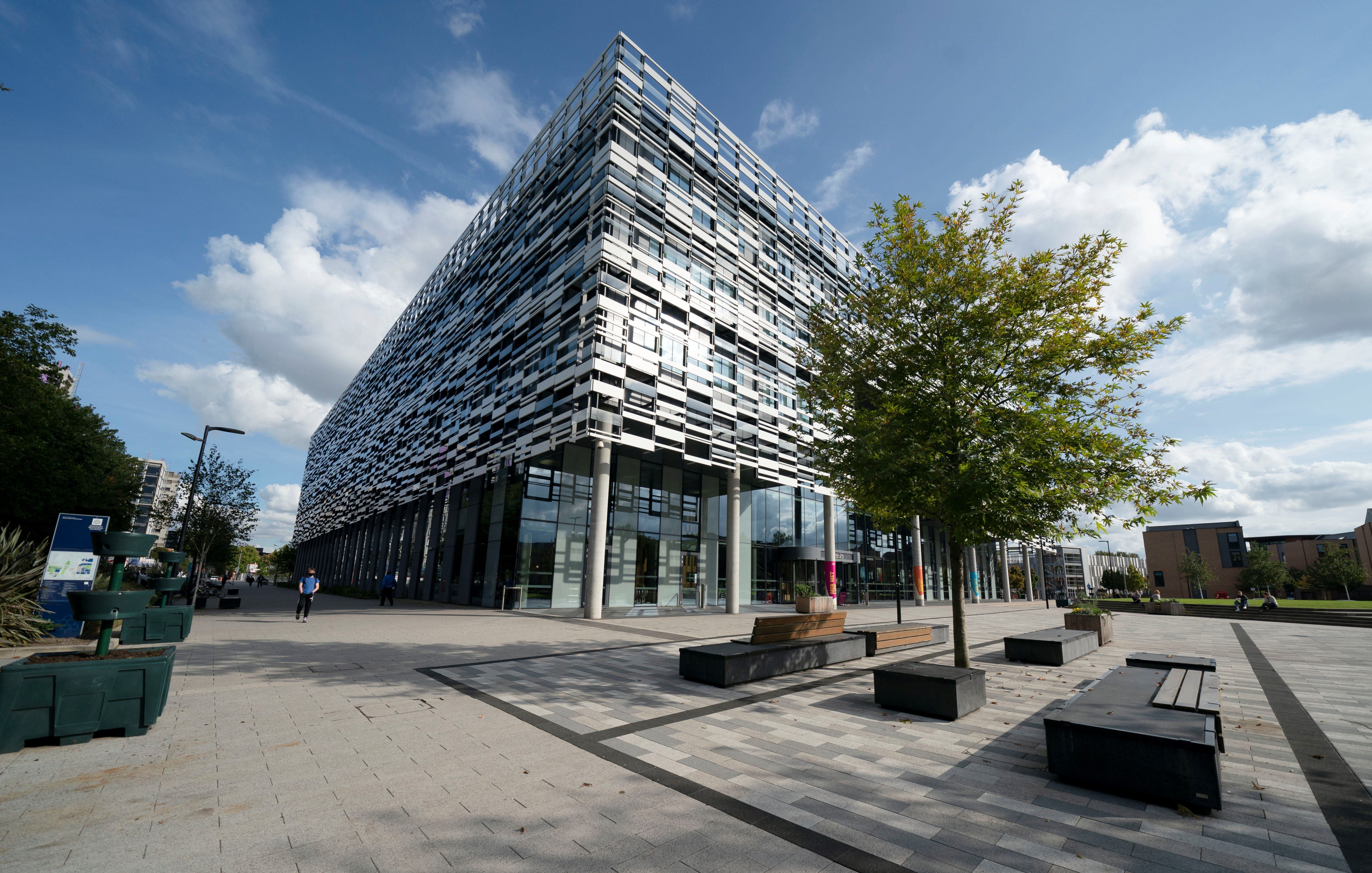 Photo taken on Sept. 29, 2020 shows part of the Manchester Metropolitan University campus in Manchester, Britain.