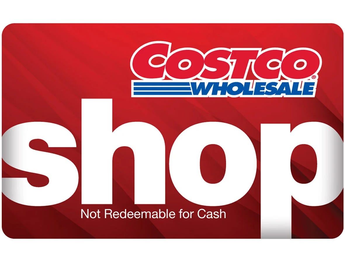 A Costco shop card.
