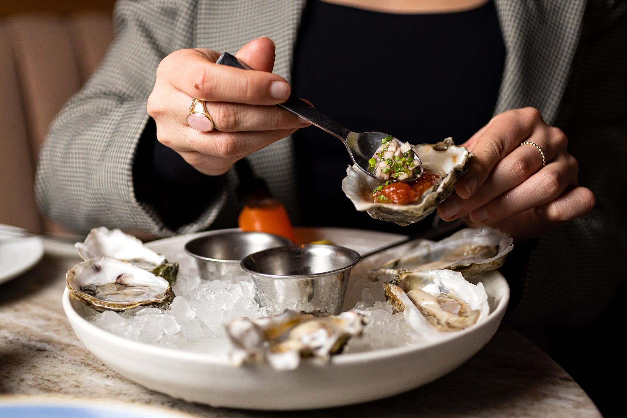 Oysters at Herb & Sea in Encinitas, California