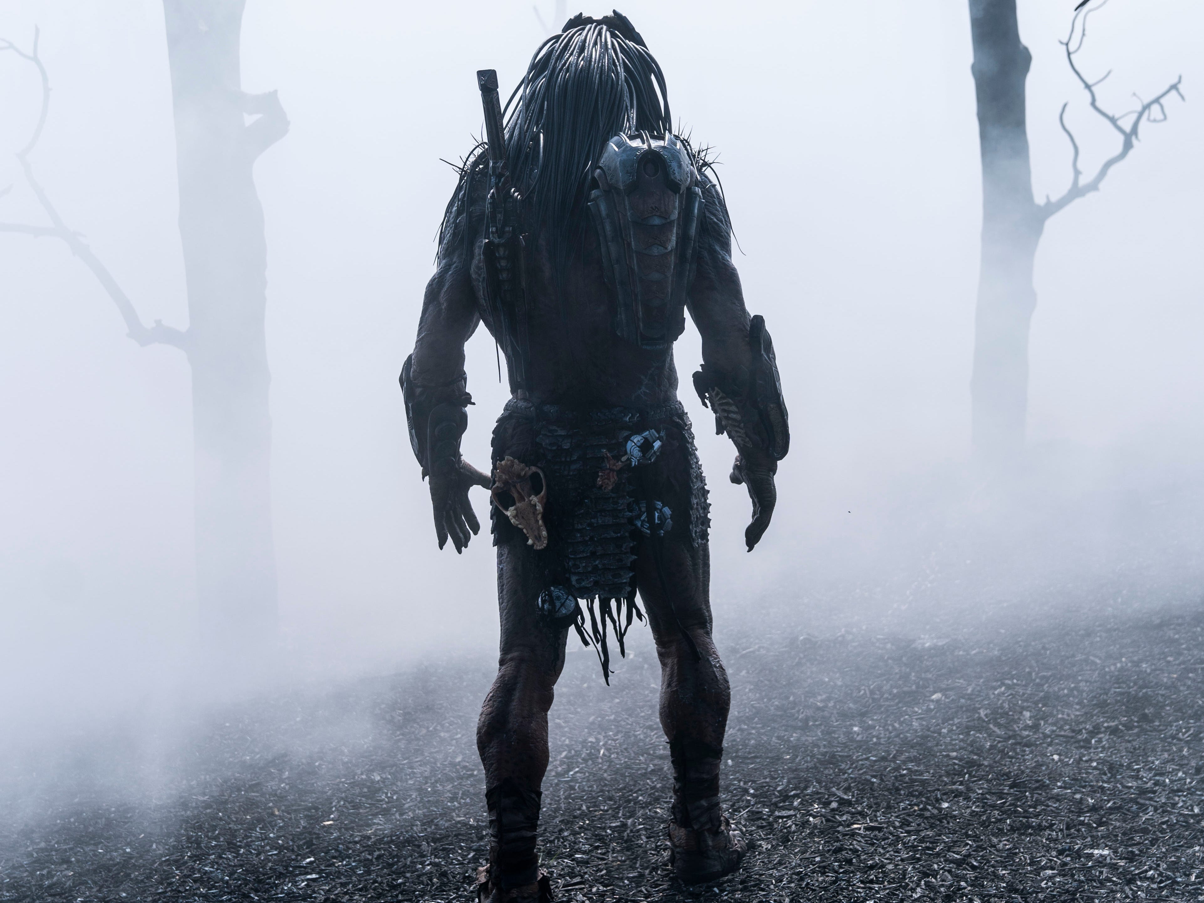 A still from "Prey" showing a Predator alien.
