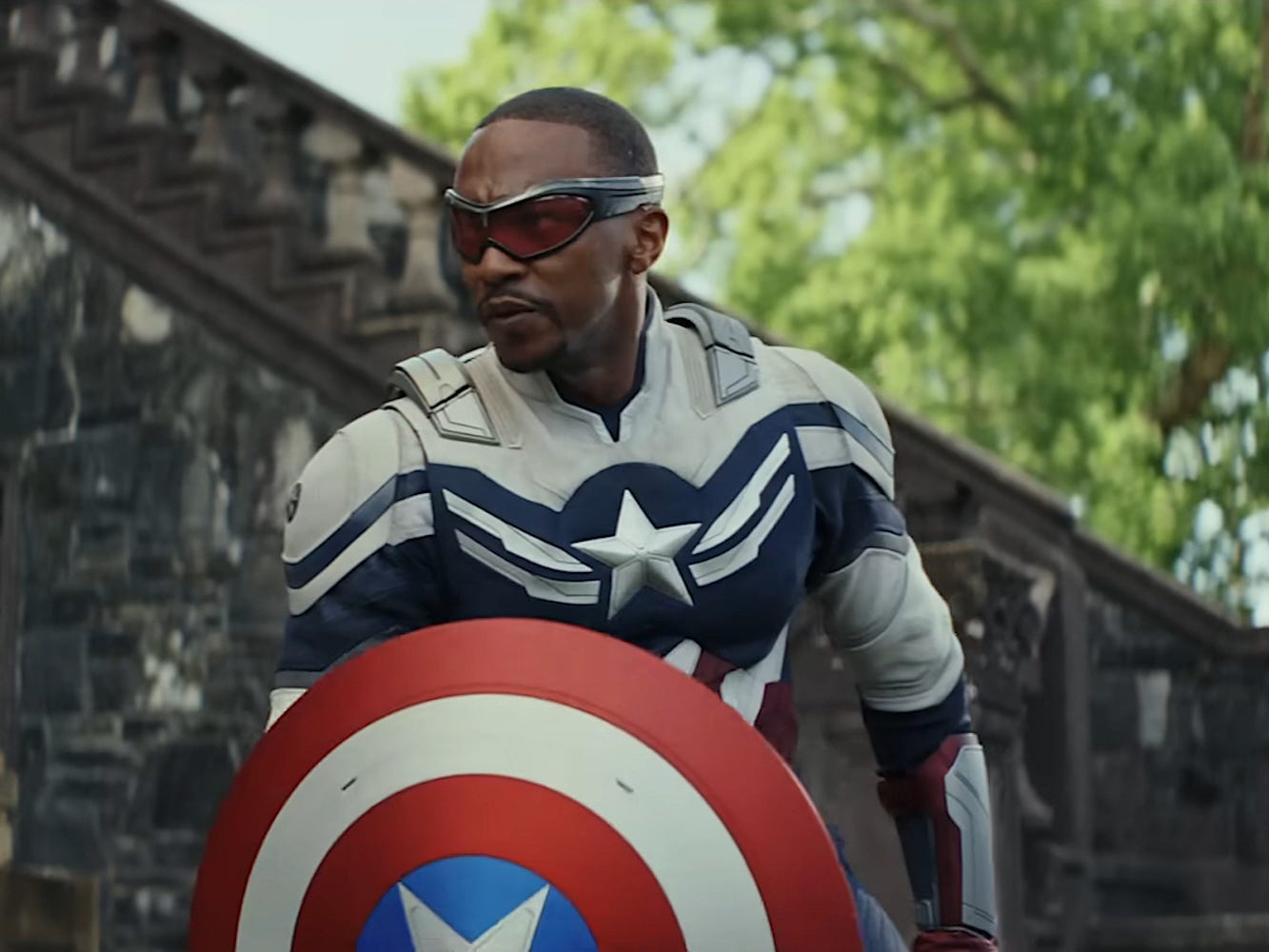 Anthony Mackie as Sam Wilson/Captain America in "Captain America: Brave New World."