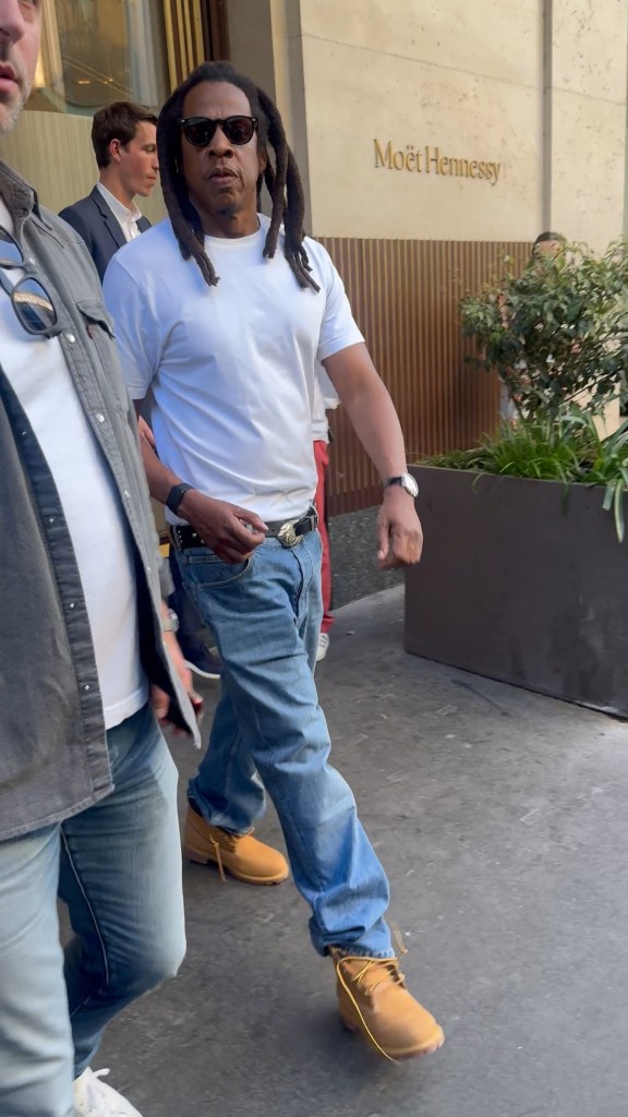 Jay-Z in Paris June 18 with daughter Blue Ivy. 