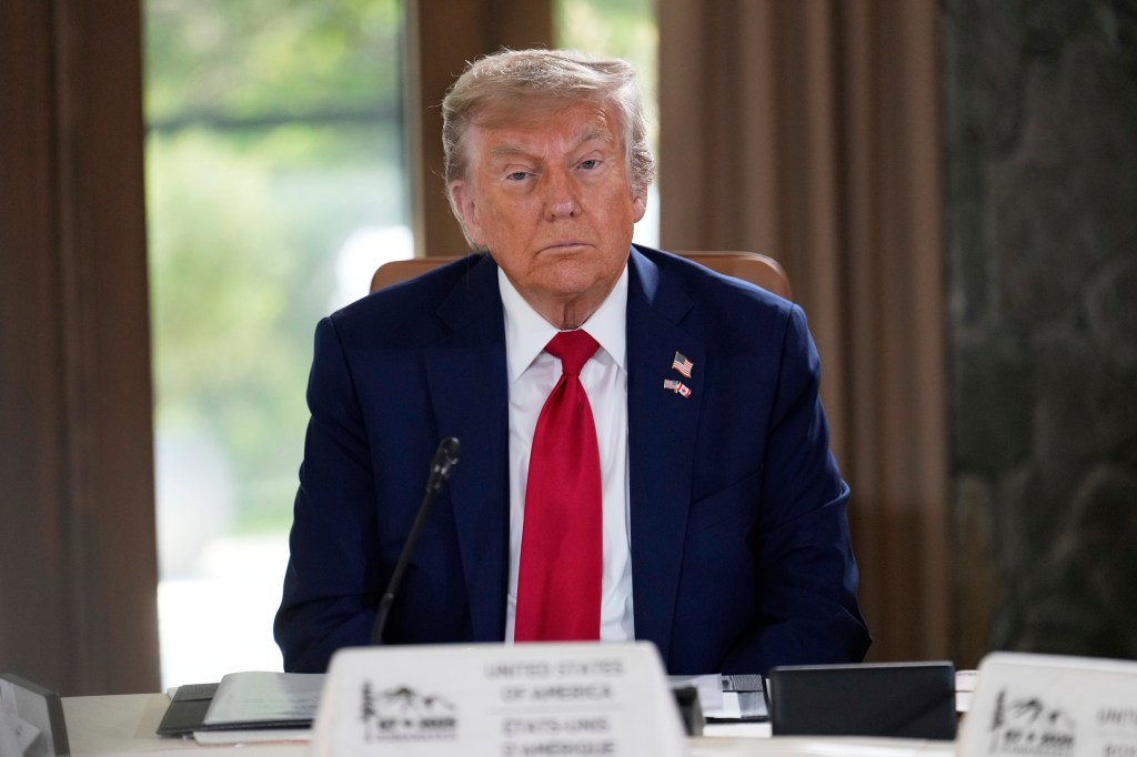 Photo of Donald Trump at the G7 Summit.