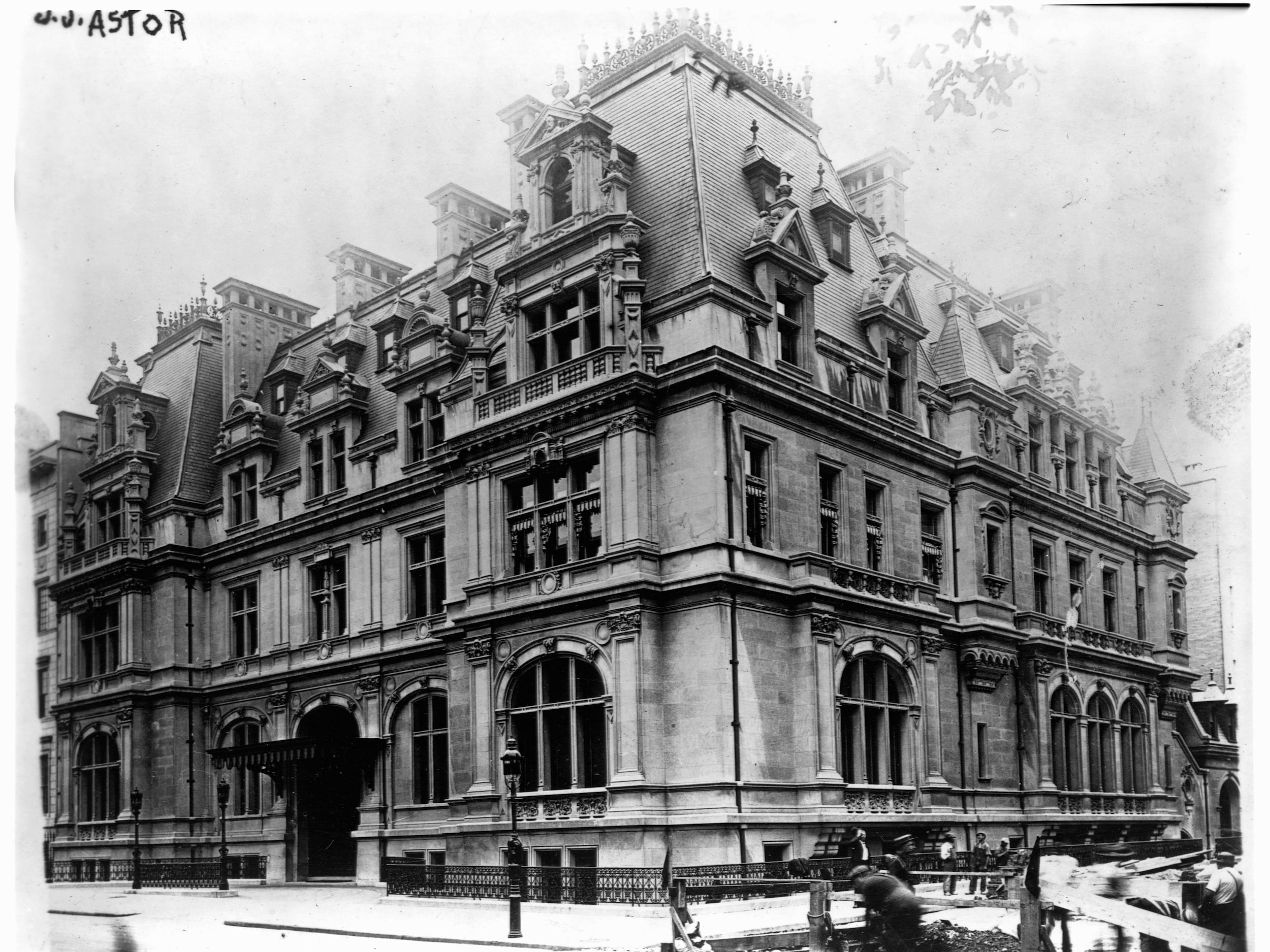 An exterior shot of the mansion where Caroline Astor lived in 1912.