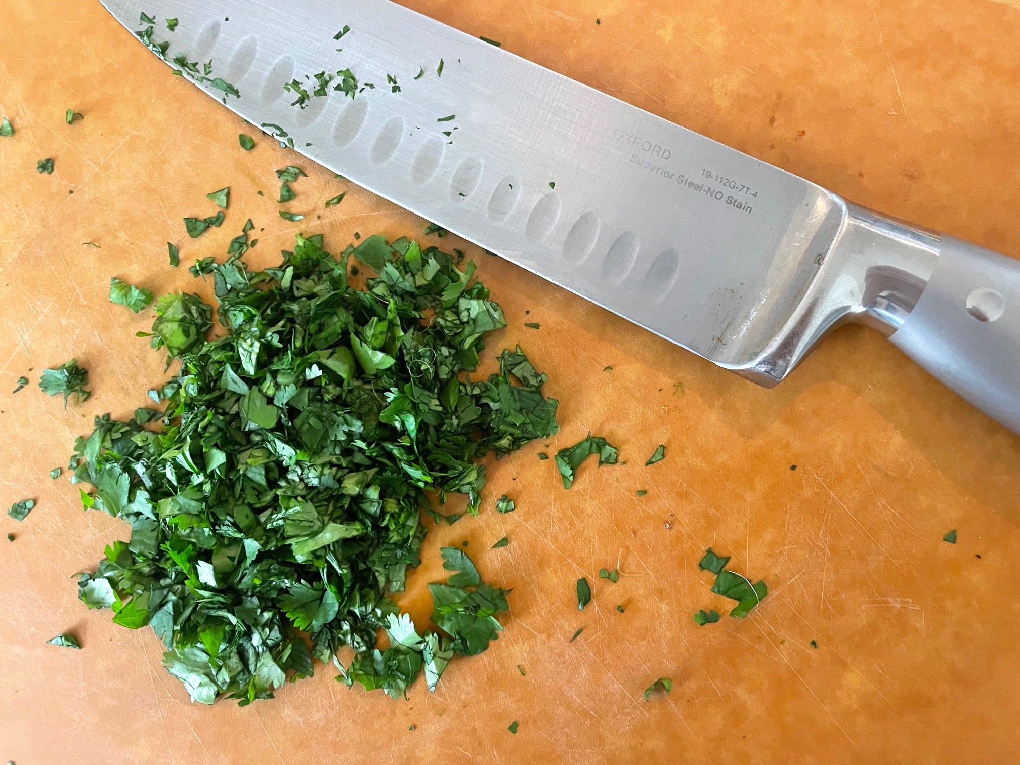 Chopped parsley for yemista