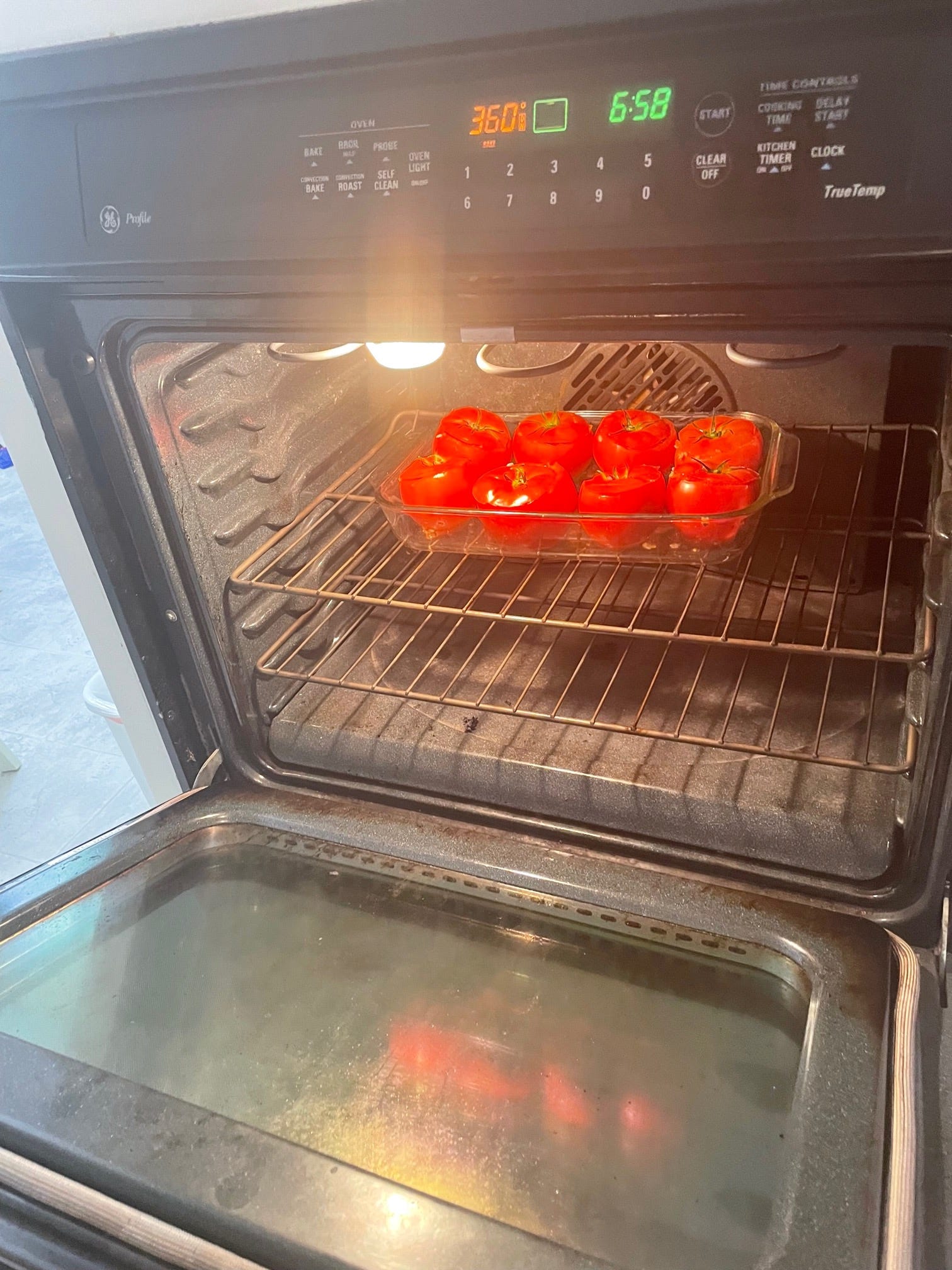 Yemista tomatoes in oven