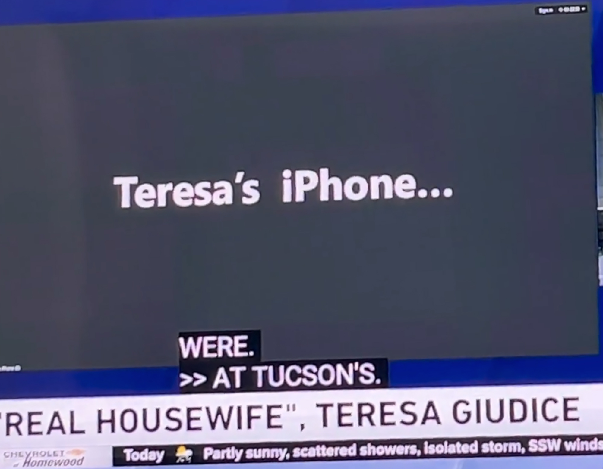 Teresa Giudice's iphone screen. 