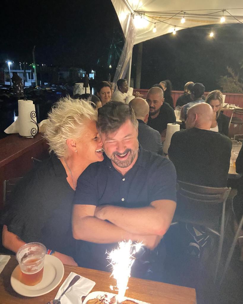 Anne Burrell and Stuart Claxton via Instagram in August 2022