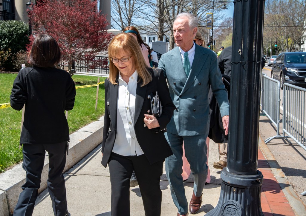 Karen Read's parents leaving a courthouse.