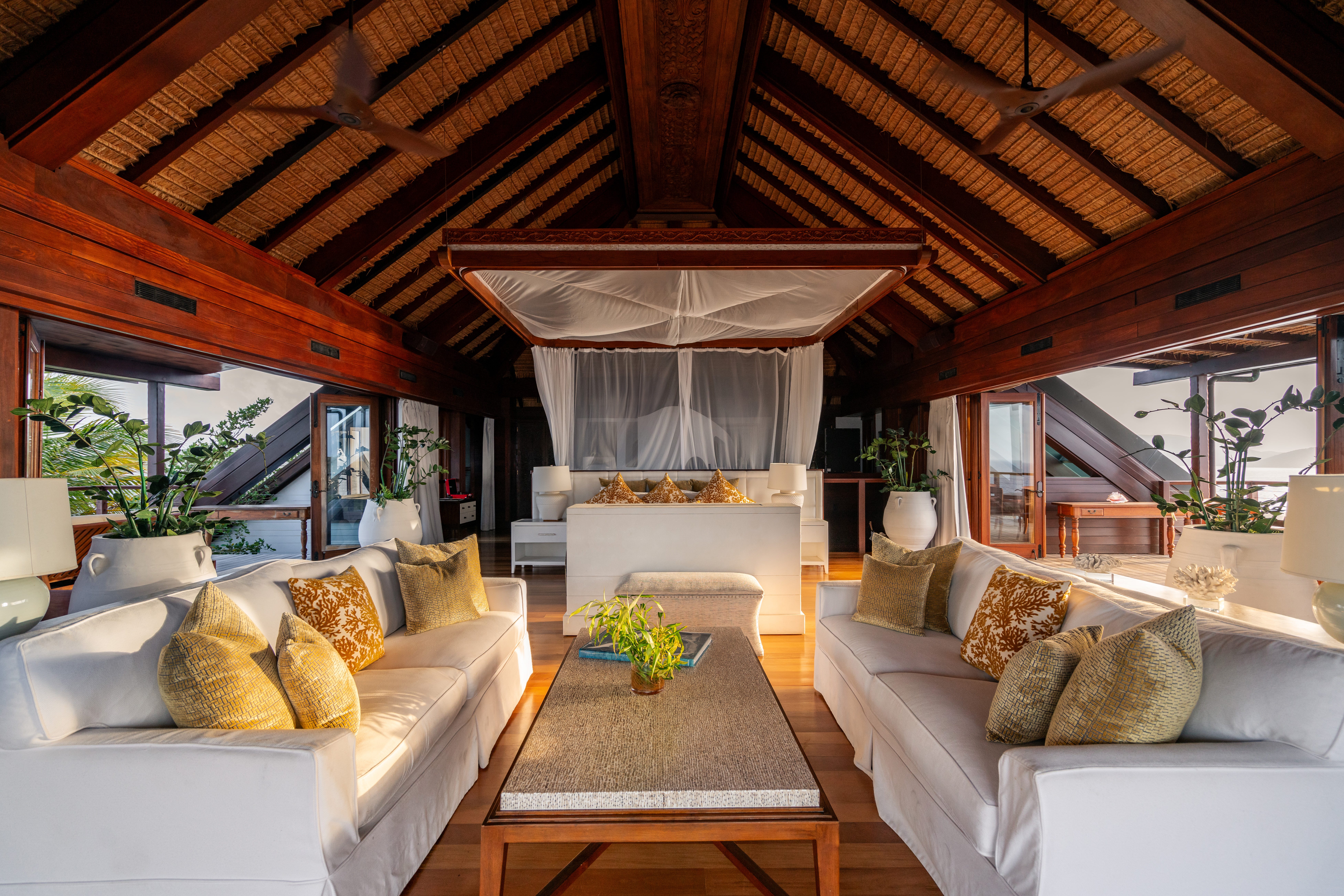 Master suite in the Great House on Necker Island.