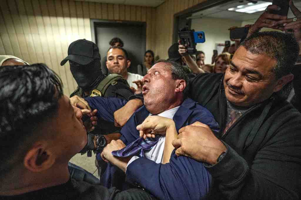 Brad Lander, New York City Comptroller and mayoral candidate, being arrested by ICE and FBI agents.