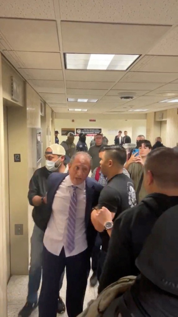 Brad Lander, NYC mayoral candidate, being arrested at an immigration court.