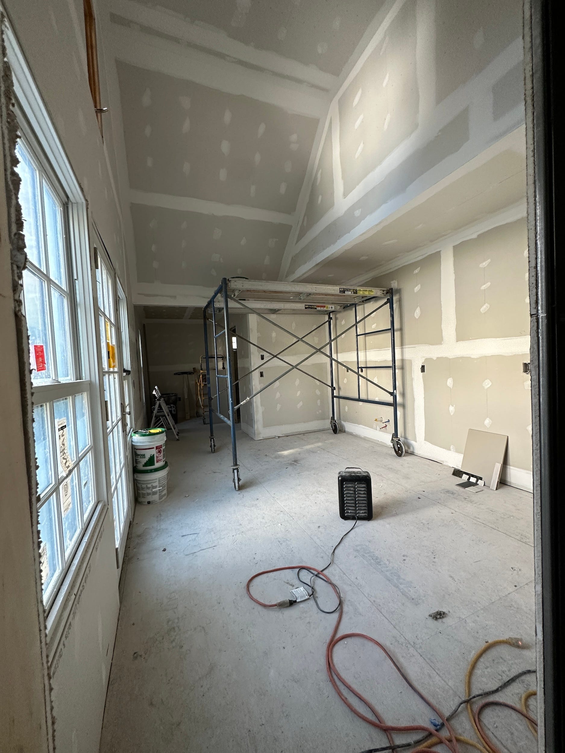 An unfinished kitchen in an Airbnb.