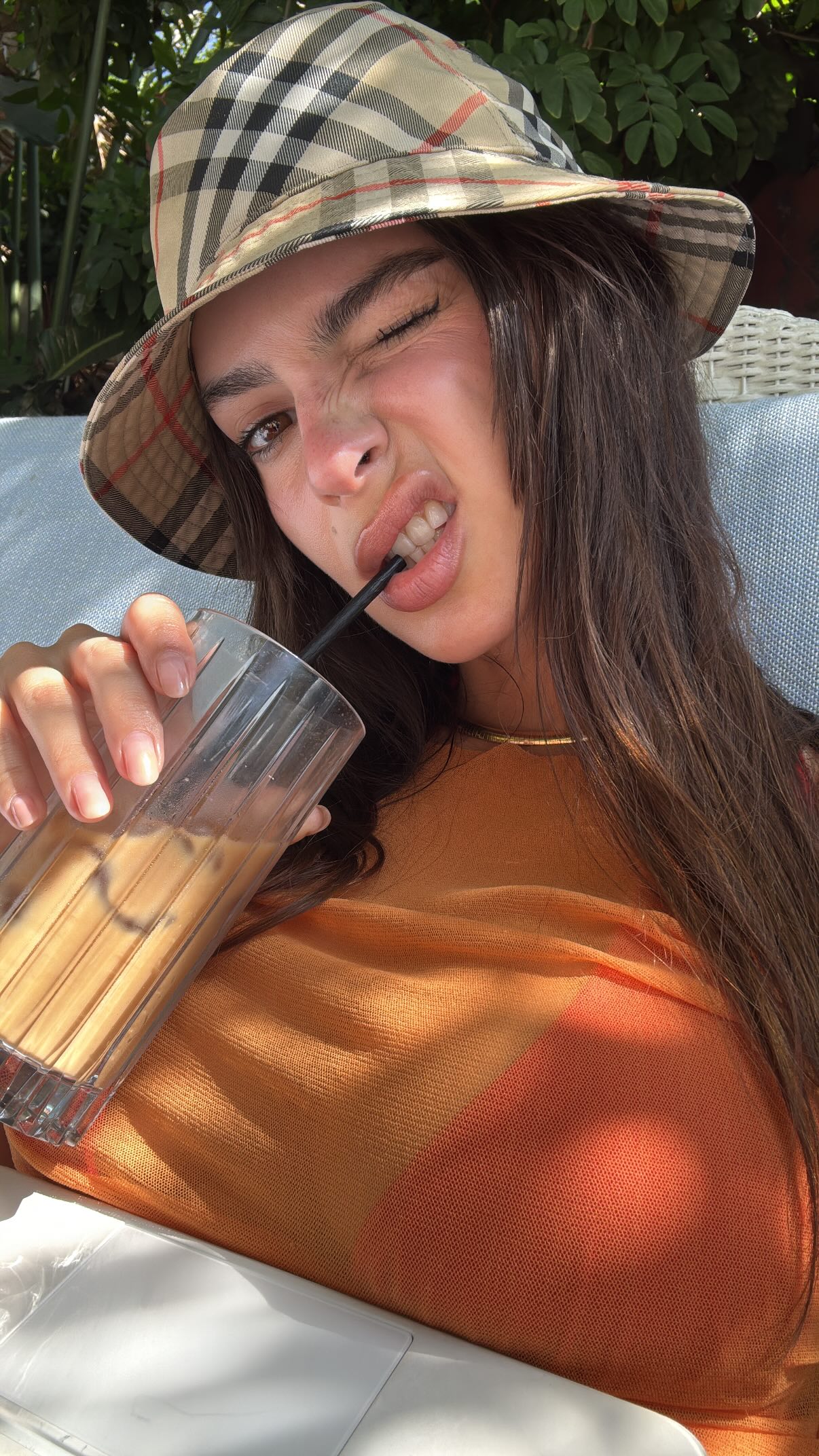 Hats off to Emily Ratajkowski, enjoying a vacation in Anguilla.