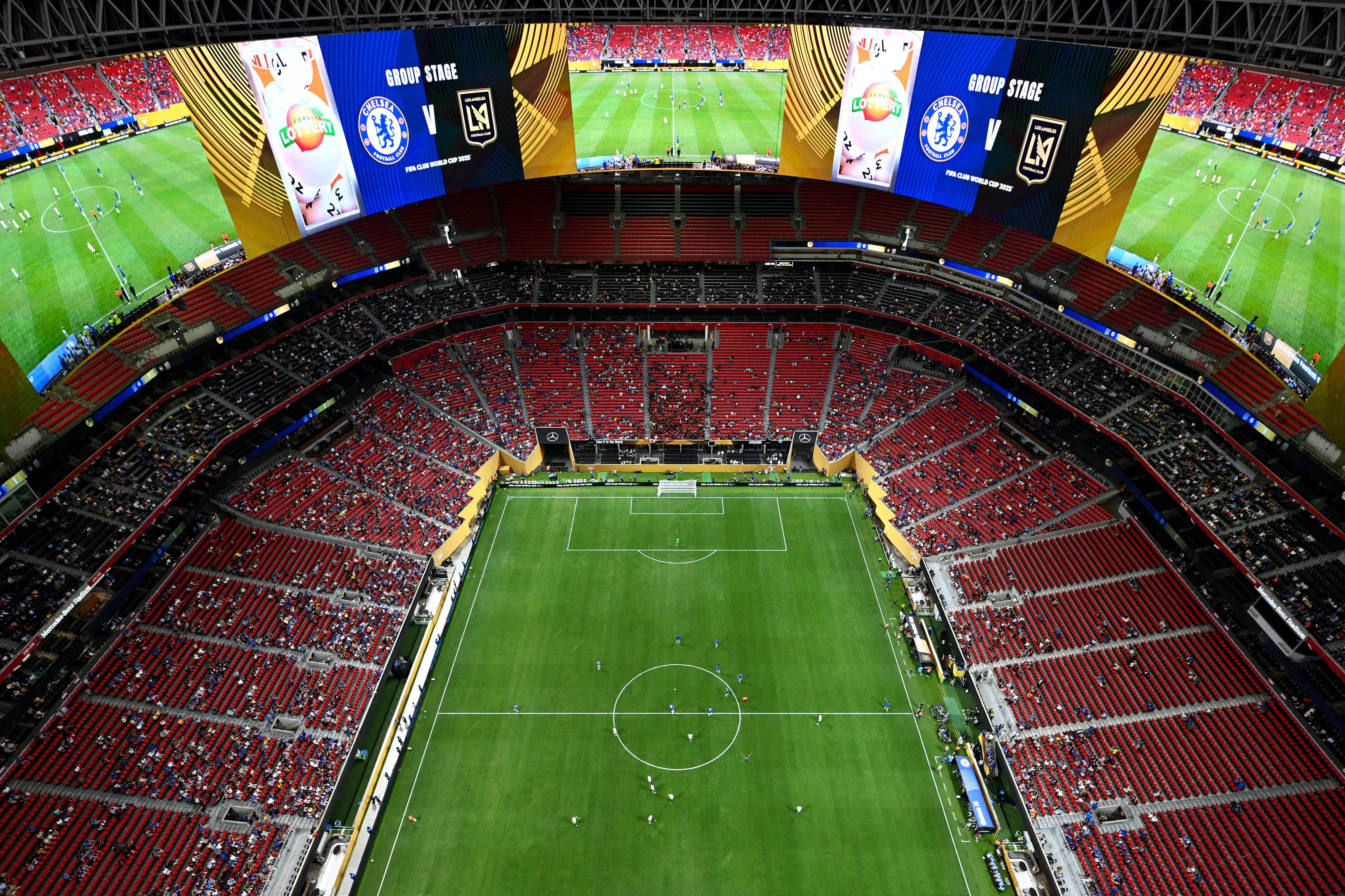 General view inside the stadium during the FIFA Club World Cup 2025 group D match between Chelsea FC and Los Angeles Football Club at Mercedes-Benz Stadium on June 16, 2025 in Atlanta, Georgia.