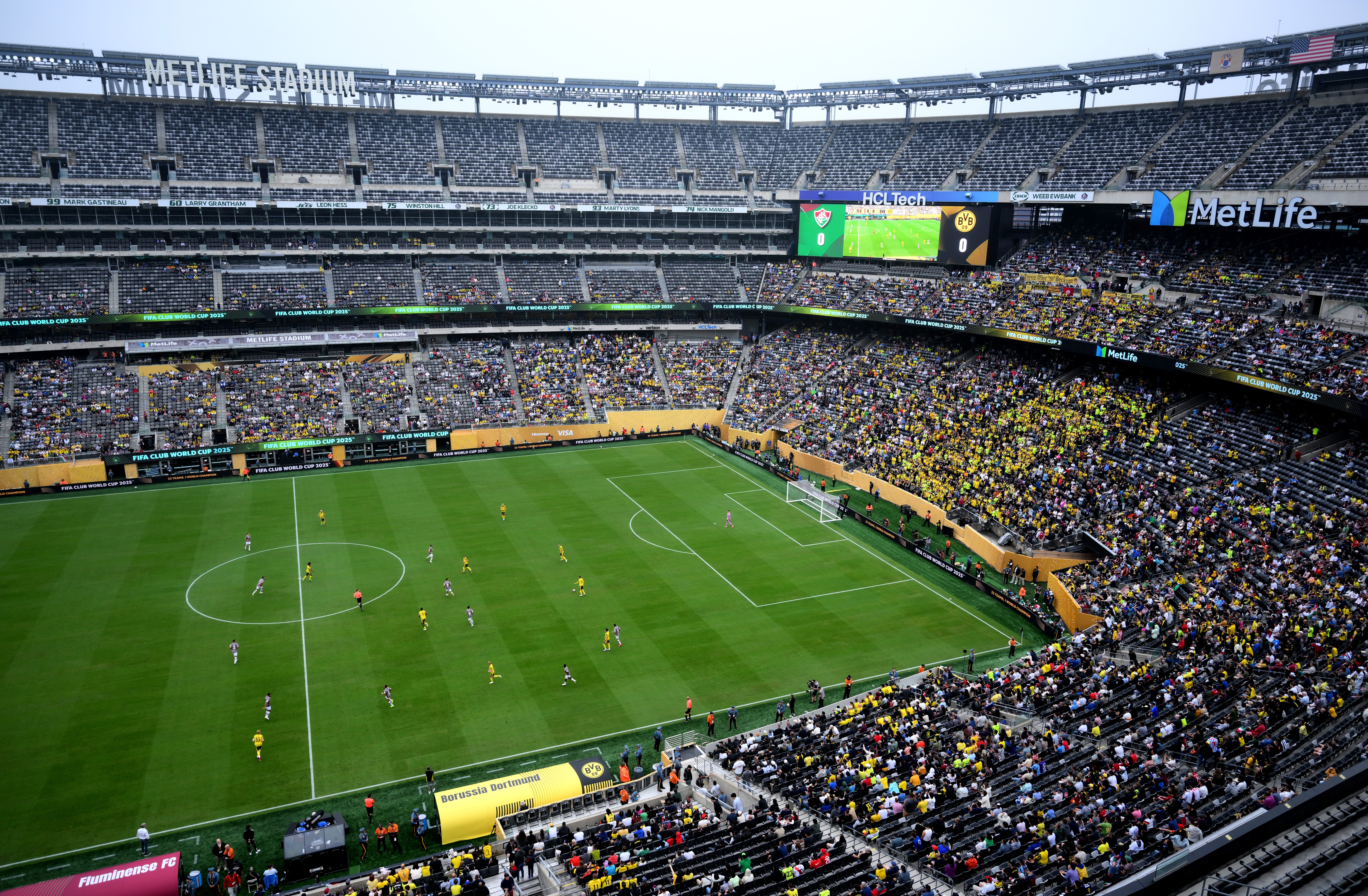 General view inside the stadium during the FIFA Club World Cup 2025 group F match between Fluminense FC and Borussia Dortmund at MetLife Stadium on June 17, 2025 in East Rutherford, New Jersey.