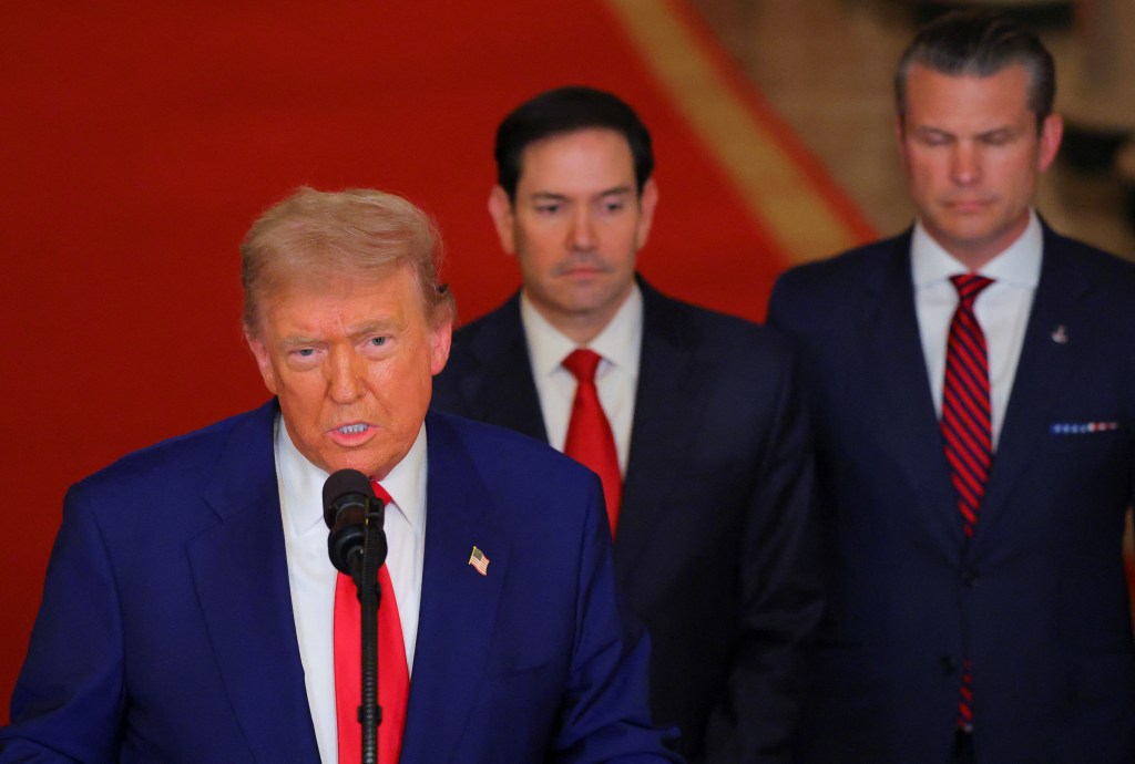 President Trump addressing the nation at the White House.