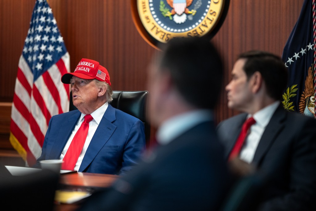 President Trump and senior officials in the Situation Room.
