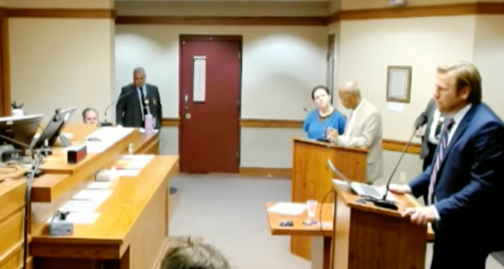 Whitaker makes an appearance in Dance County Court after her arrest.