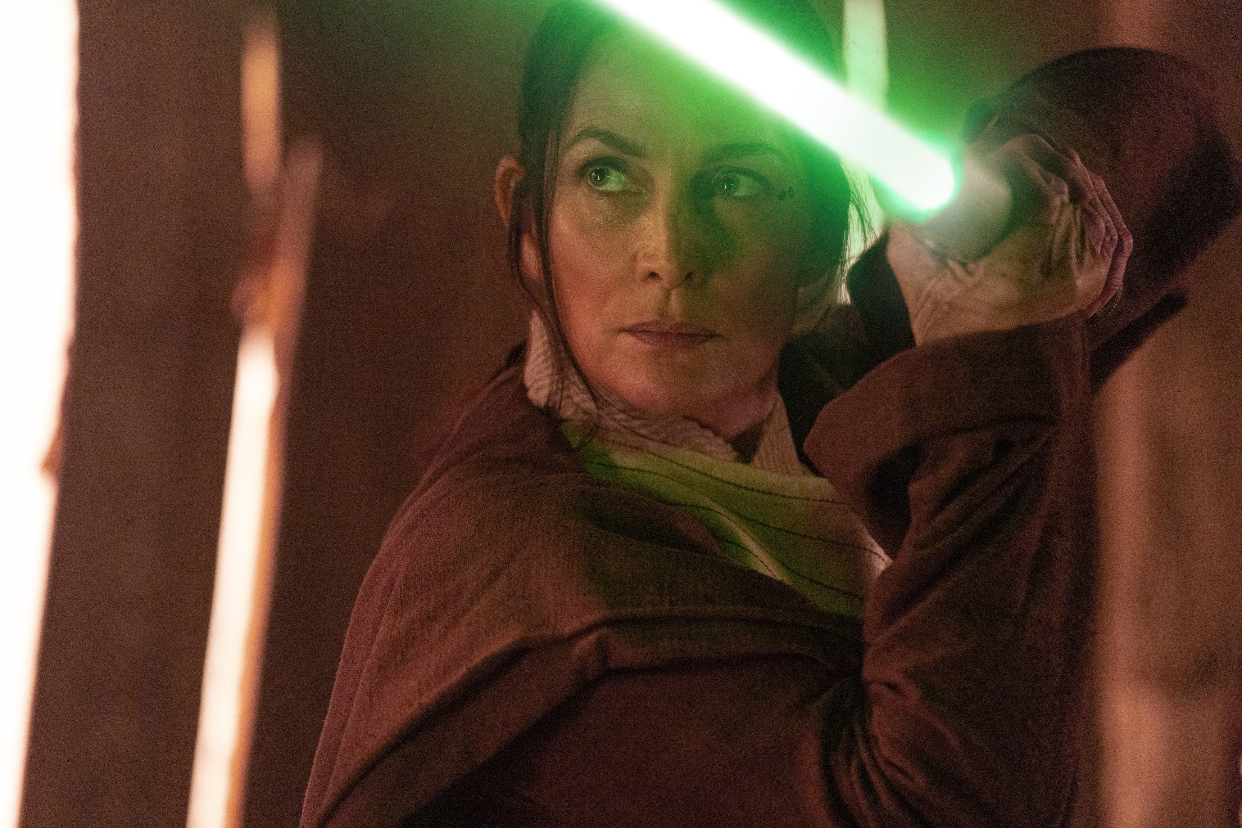 Carrie-Anne Moss as Master Indara in "Star Wars: The Acolyte."