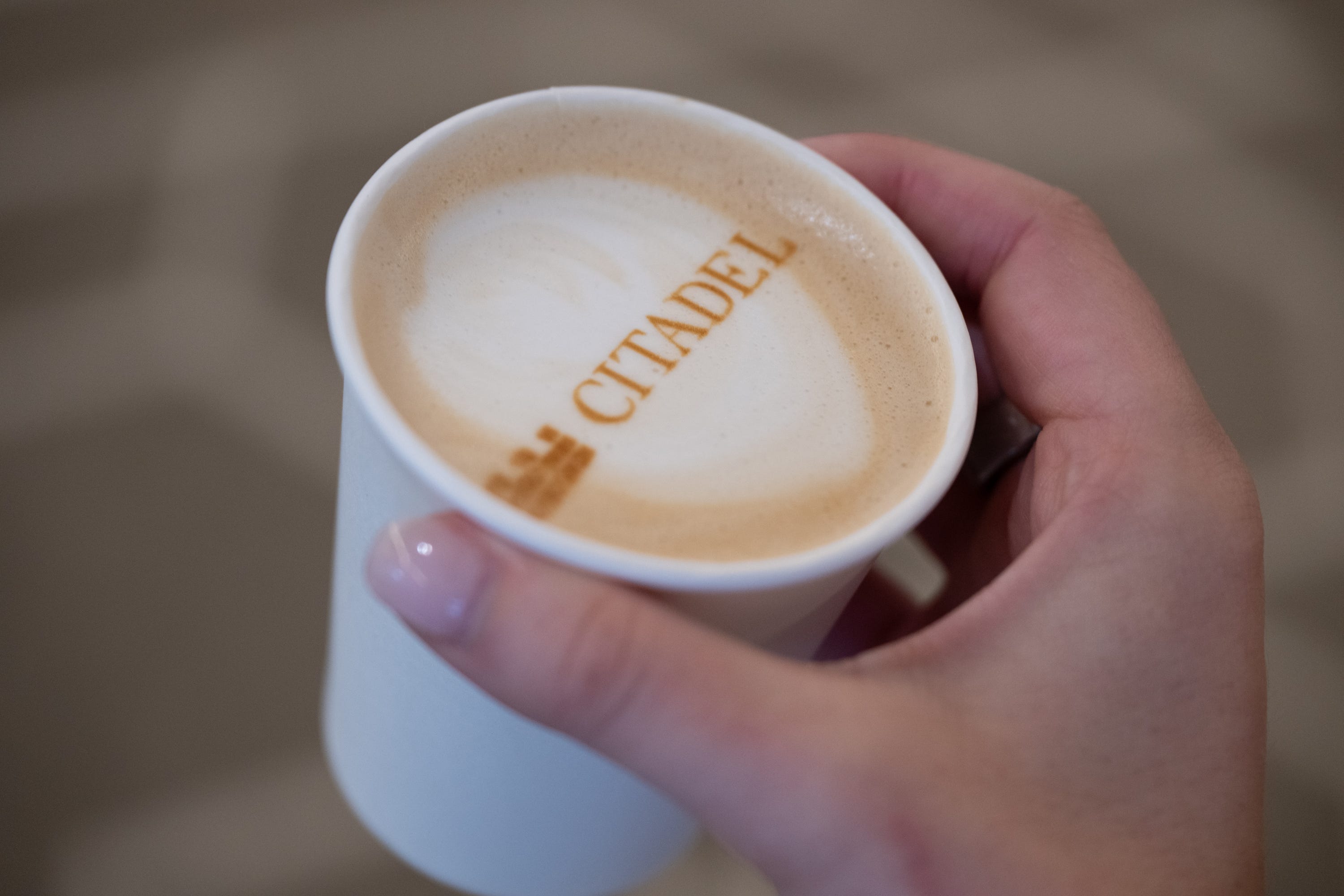 Interns got Citadel-themed coffee to kick off their off-site trip to the Four Seasons in Fort Lauderdale, Florida.